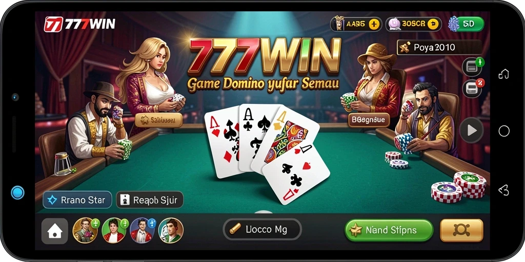 Tampilan seru gameplay domino di 777WIN.