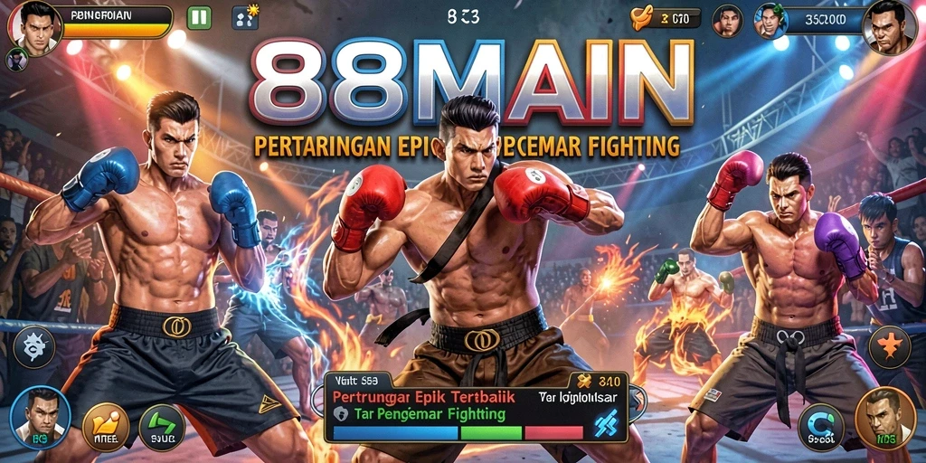 Screenshot gameplay 88MAIN menunjukkan aksi pertarungan yang intens.