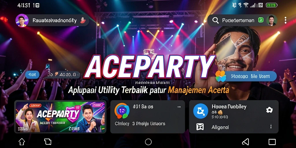 Tampilan aplikasi ACEPARTY saat mengatur acara dengan mudah.