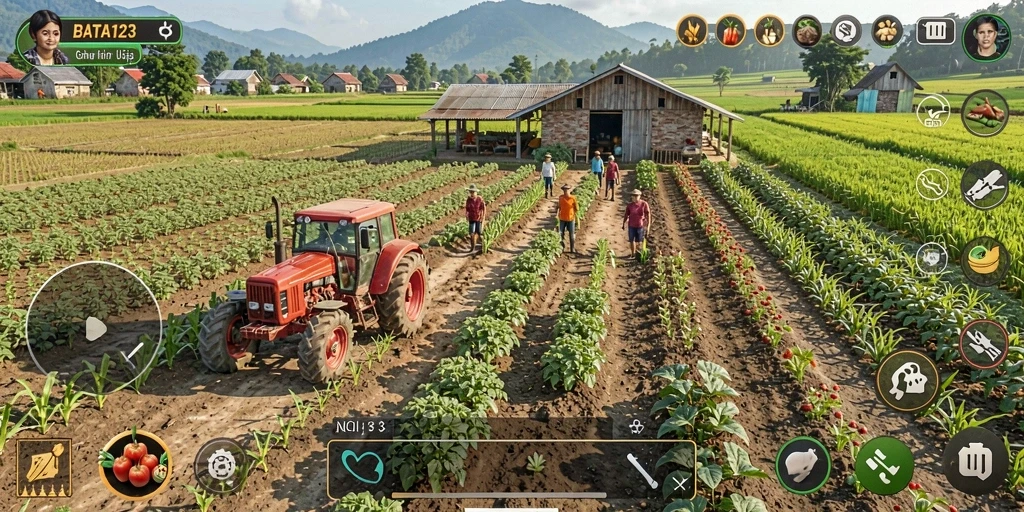 Screenshot gameplay BATA123 menampilkan aktivitas bercocok tanam yang seru.