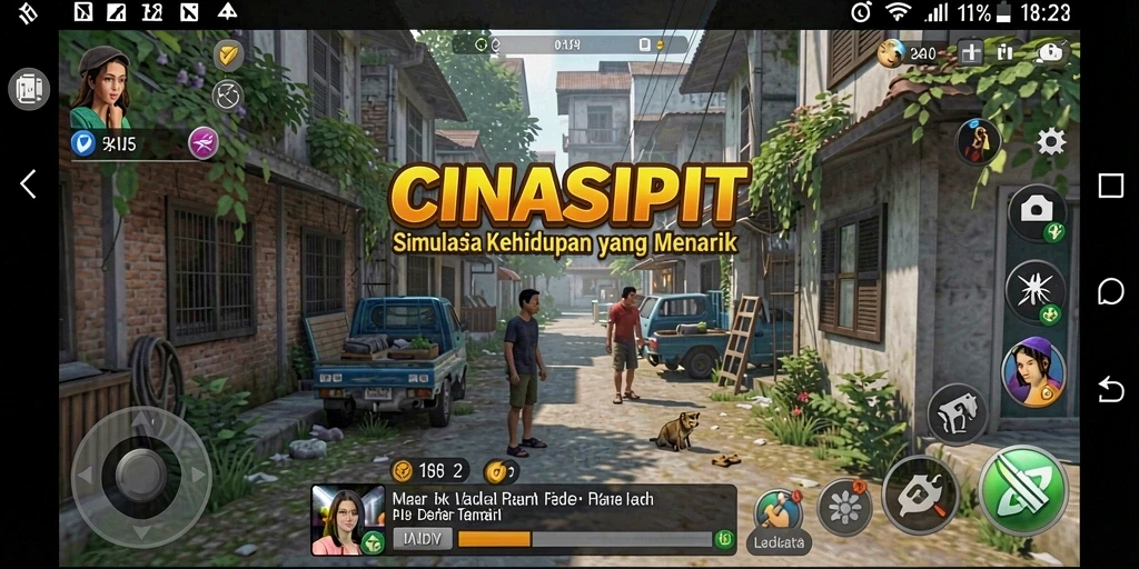 Tampilan menarik dari gameplay CINASIPIT yang menampilkan dunia simulasi.