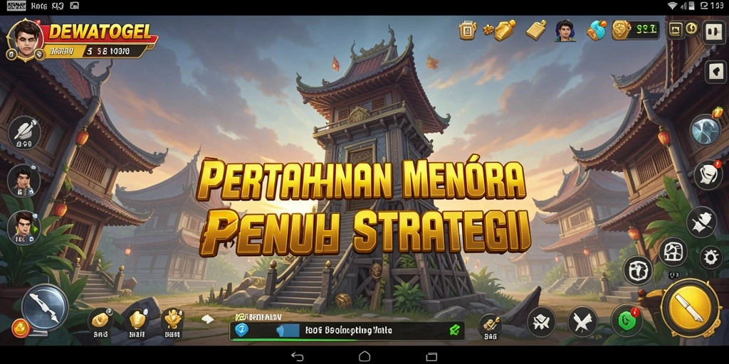 Tangkapan layar menunjukkan aksi intens gameplay Tower Defense DEWATOGEL.