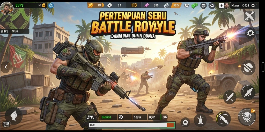 Gameplay seru dari EVIP3 dalam pertarungan Battle Royale.