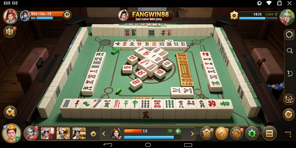 Screenshot utama FANGWIN88 menampilkan gameplay Mahjong yang menarik.