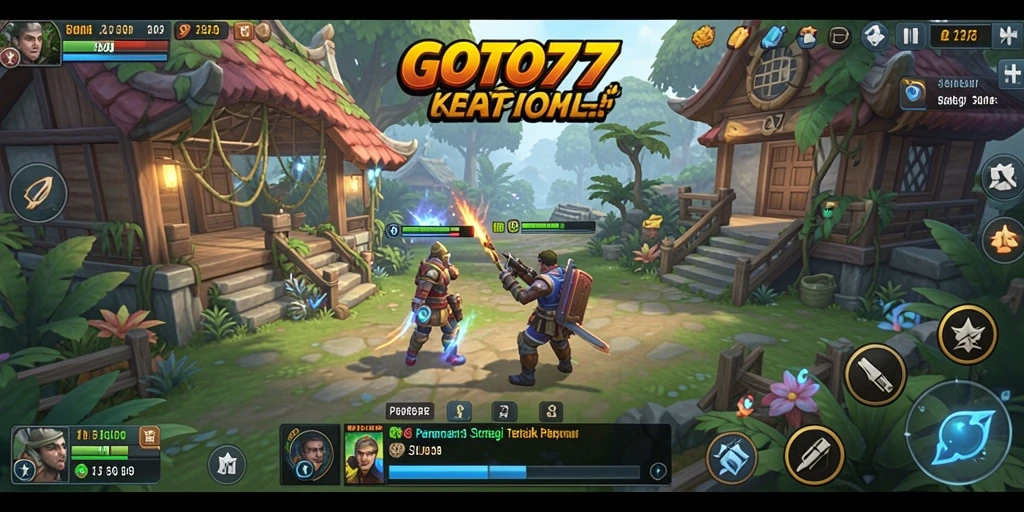 Screenshot GOTO77 menampilkan aksi seru dalam permainan strategi SLG.