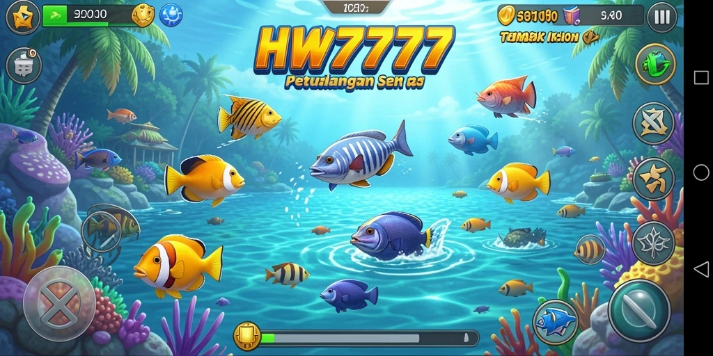 Gameplay seru dalam Tembak Ikan HW777 yang penuh warna.