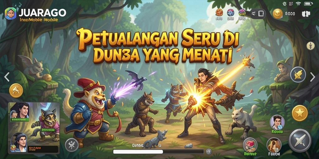 Screenshot menunjukkan aksi mendebarkan dalam gameplay JUARAGO.