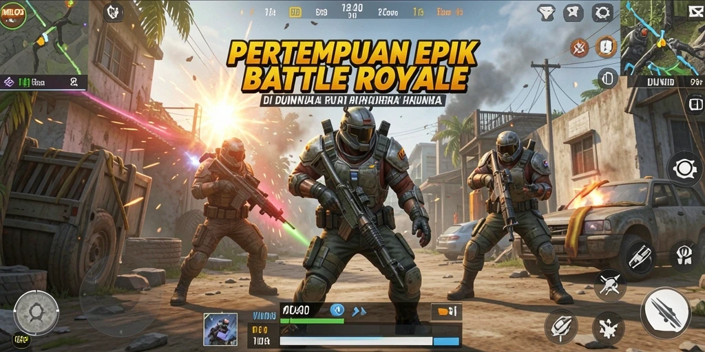 Tampilan aksi seru dalam permainan Battle Royale MILO4D.
