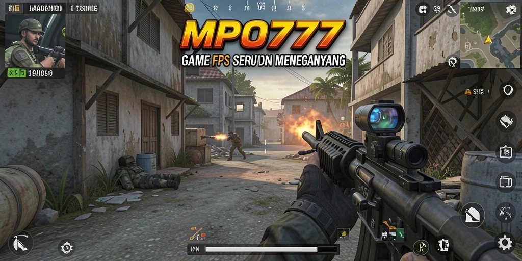 Screenshot gameplay MPO777 menunjukkan aksi seru dalam pertempuran FPS.