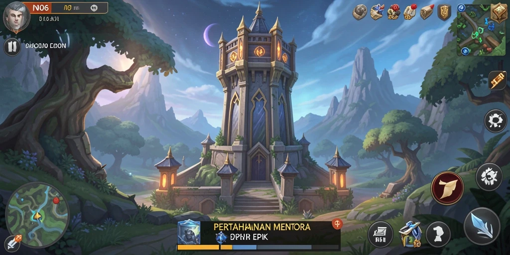 Tampilan menara pertahanan dalam aksi seru di N06.