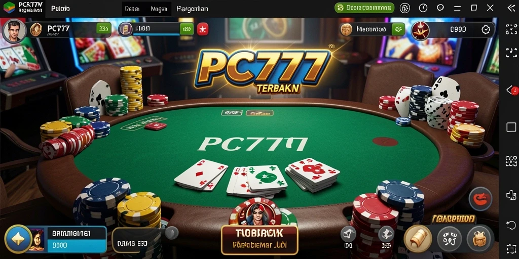 Screenshot gameplay PC777 menampilkan suasana seru permainan Poker.