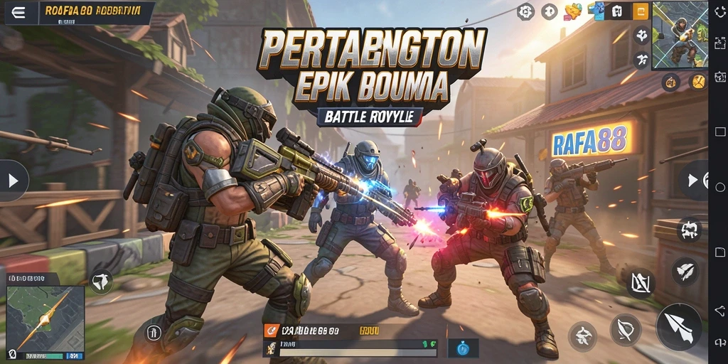 Screenshot utama RAFA88 menampilkan aksi mendebarkan dalam pertarungan Battle Royale.