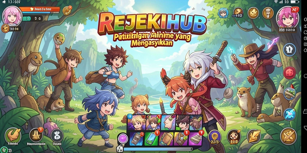Tampilan gameplay <strong>REJEKIHUB</strong> yang menawan dengan karakter anime yang dinamis.