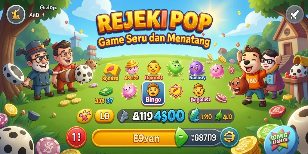 Tampilan gameplay REJEKIPOP yang menarik dengan kartu Bingo yang siap dimainkan.