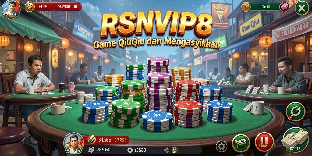 Tampilan menarik dari gameplay QiuQiu di RSNVIP8.