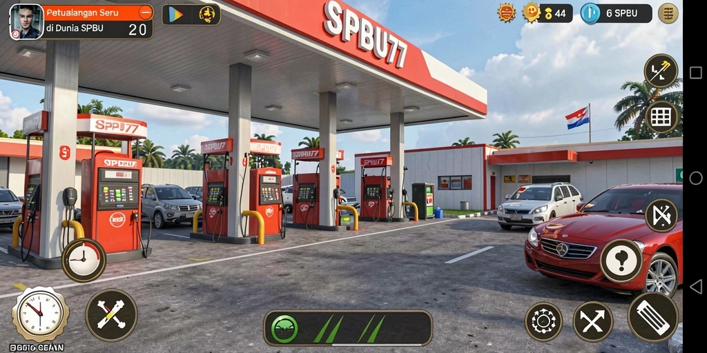 Tampilan gameplay SPBU77 yang penuh petualangan dan tantangan.