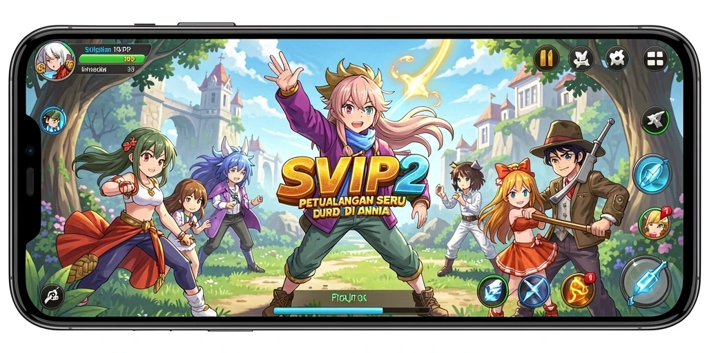 Tampilan gameplay seru dari SVIP2 di dunia anime.