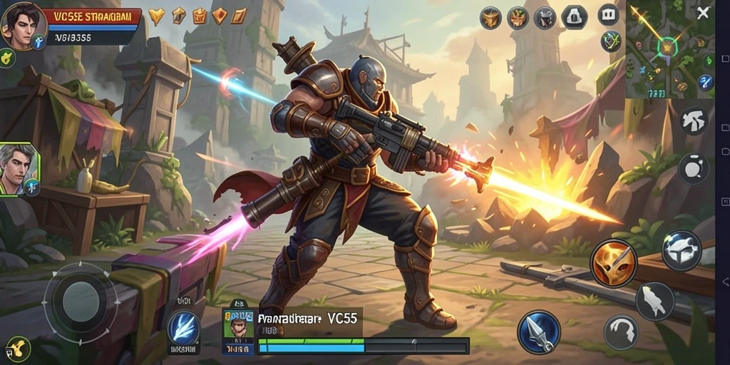 Screenshot gameplay VC55 yang menampilkan aksi taktis dan strategi.