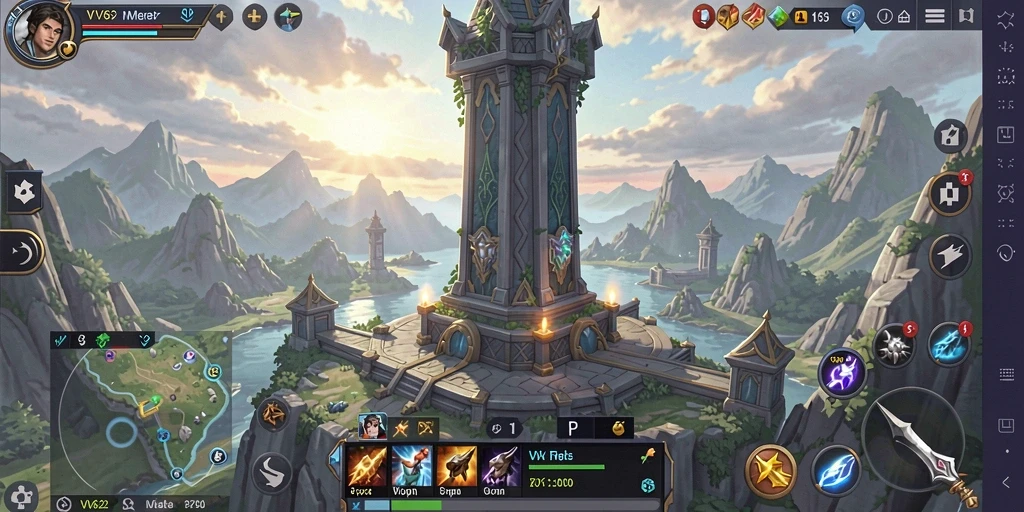 Tampilan menakjubkan dari gameplay Tower Defense di VV62.