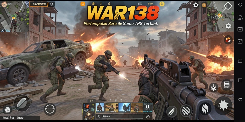 Tampilan gameplay seru dalam pertempuran TPS yang menegangkan.